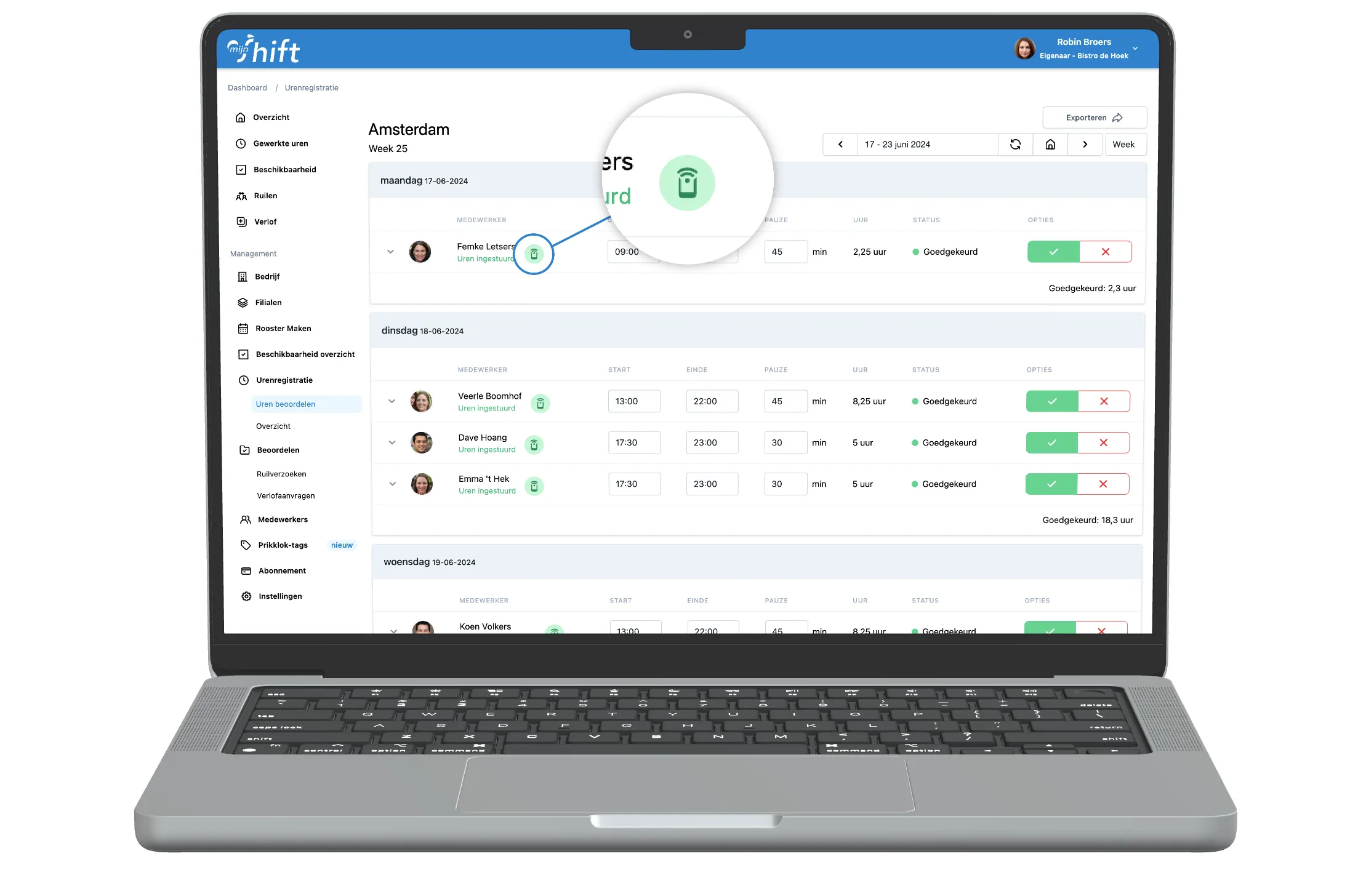 Integratie met urenregistratie systeem